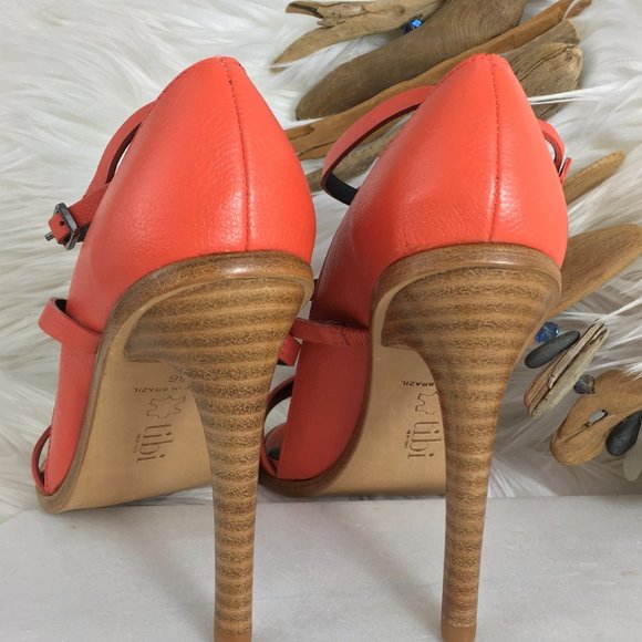 🤍 nwot tibi anouk coral strappy sandal heels - Picture 6 of 7